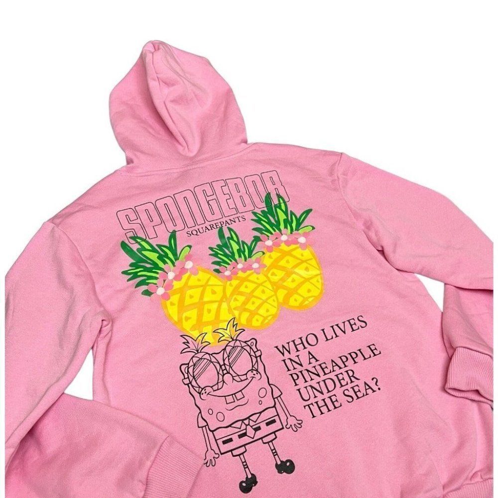 Nickelodeon‎ Adult M SpongeBob SquarePants Pineapple Hoodie Bikini Bottom Floral